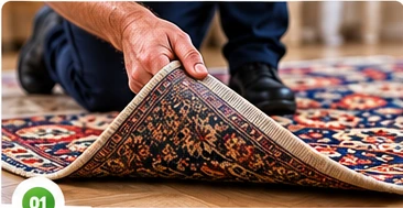 CNP Services — professional rug cleaning in progress