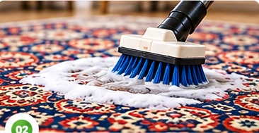 CNP Services — professional rug cleaning in progress
