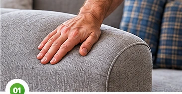 CNP Services — upholstery cleaning in progress